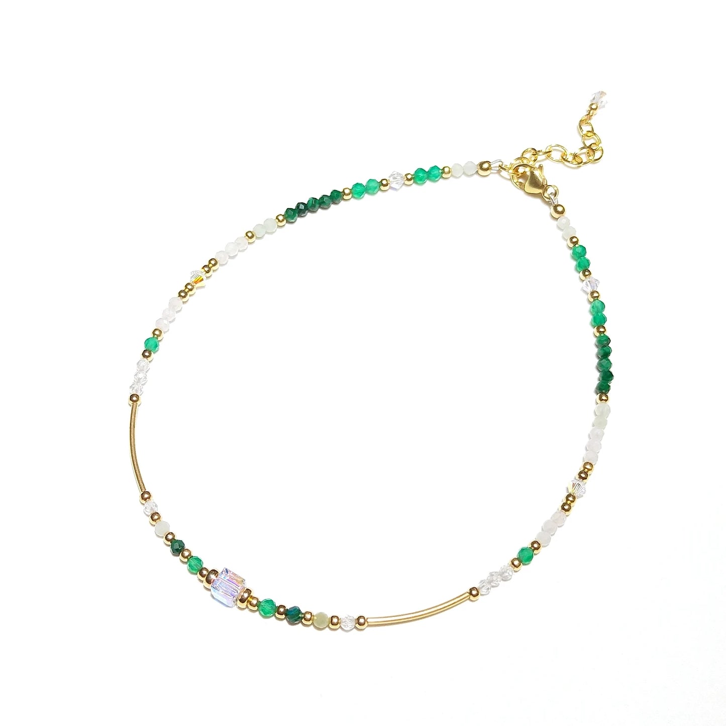 Jade Gold beaded Anklet - 1 pc