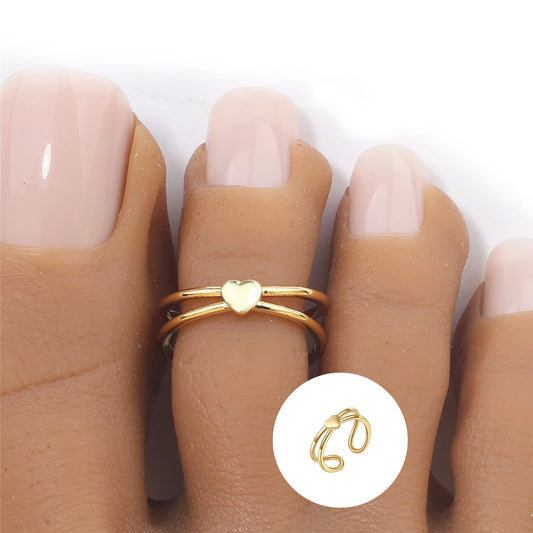 Stole my Heart Gold/SIlver Toe Ring - 1 pc