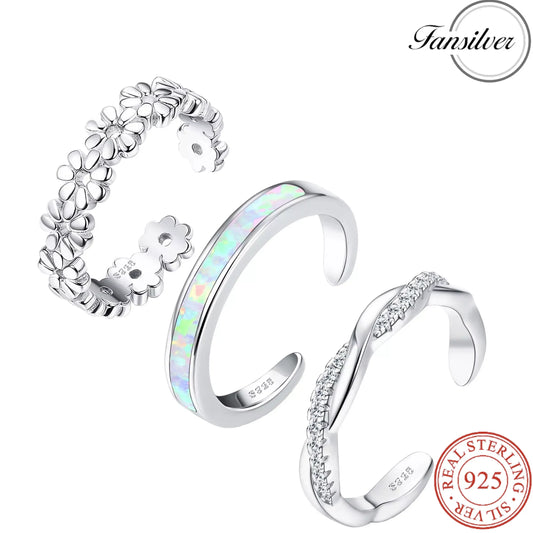 Sterling Silver Adjustable Toe Rings Jewelry Sets - 1 pc