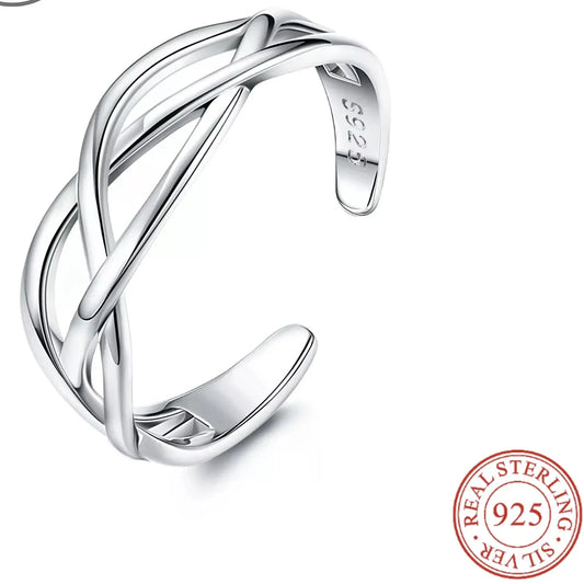 Sterling Silver Adjustable Wrap Design Toe Ring - 1 pc