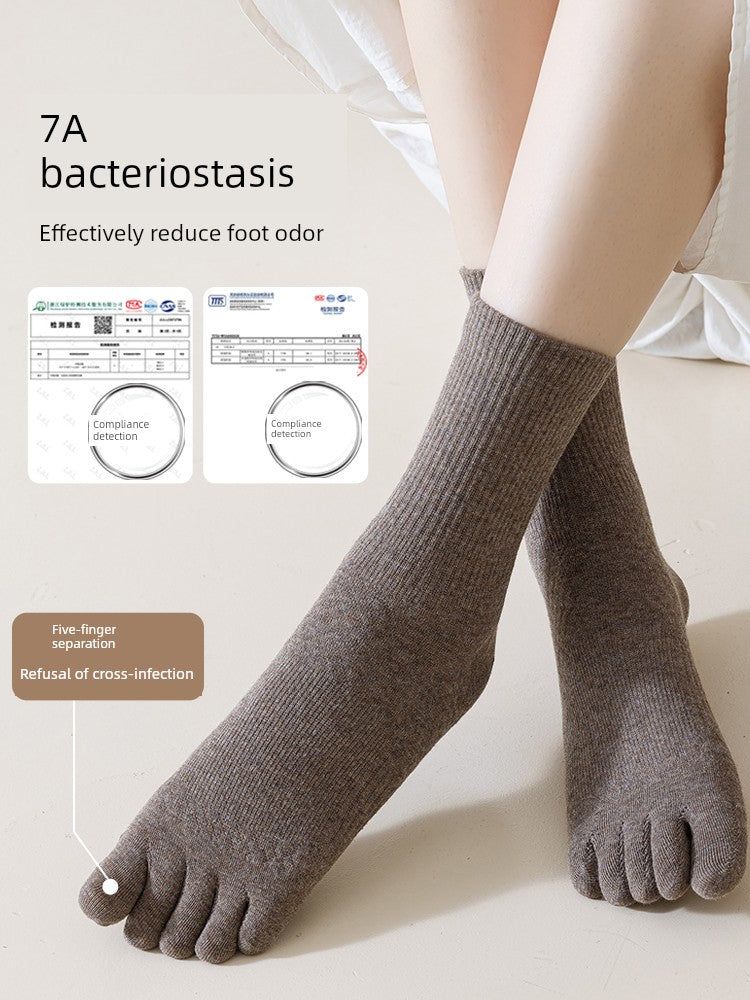 Women's Antibacterial Cotton Toe Socks - Assorted Pairs