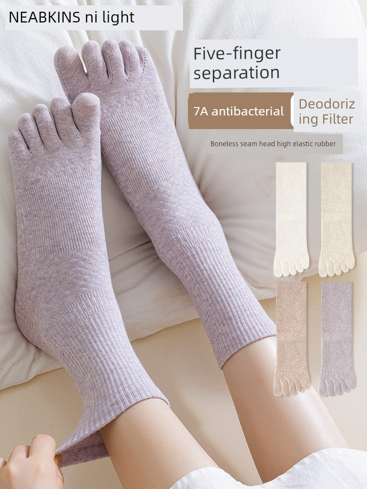 Women's Antibacterial Cotton Toe Socks - Assorted Pairs