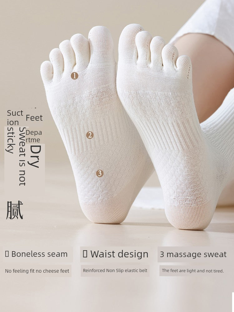 Women's Antibacterial Cotton Toe Socks - Assorted Pairs